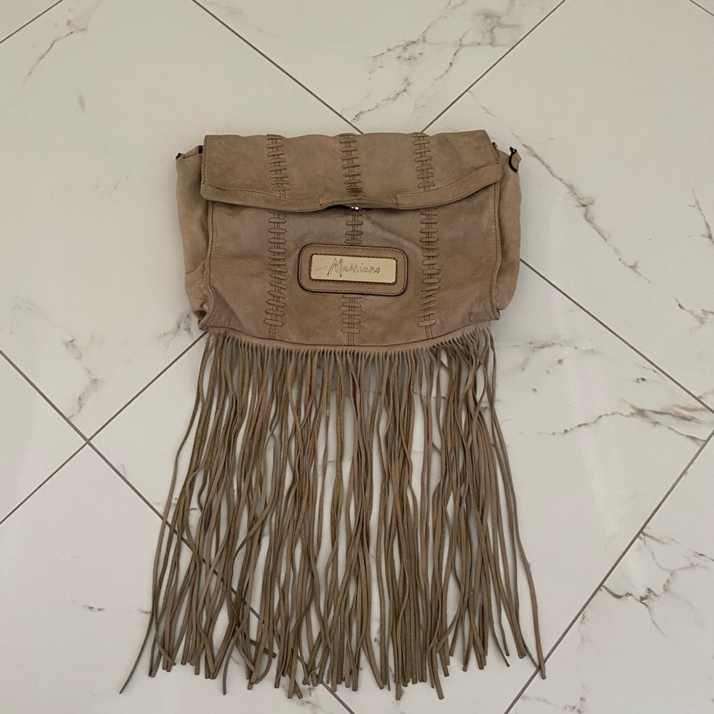 Marciano leather fringe bag